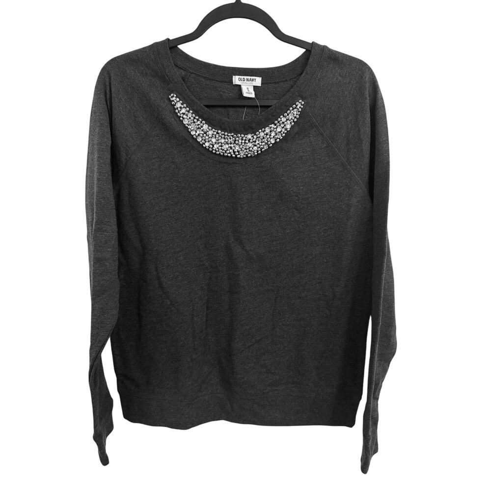 NWT OLD NAVY Beaded Bib Sweater Top M (1369)
